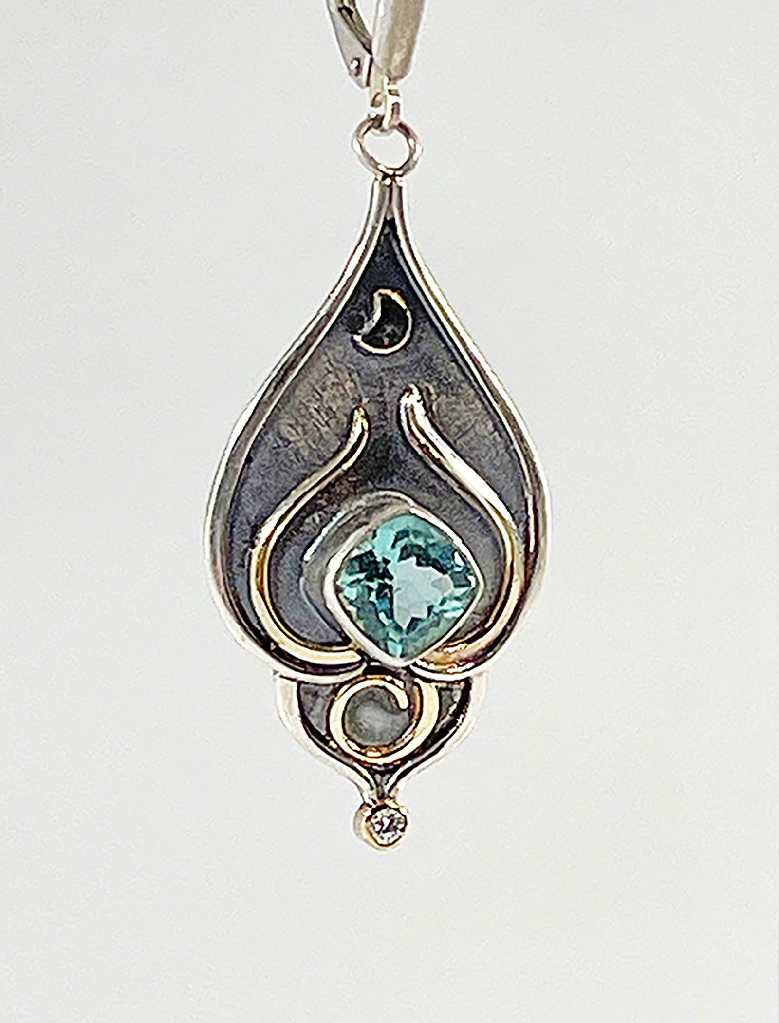 Brooke Barboza - Apatite and Diamond 'Blades of Grass' Persian Dangles
