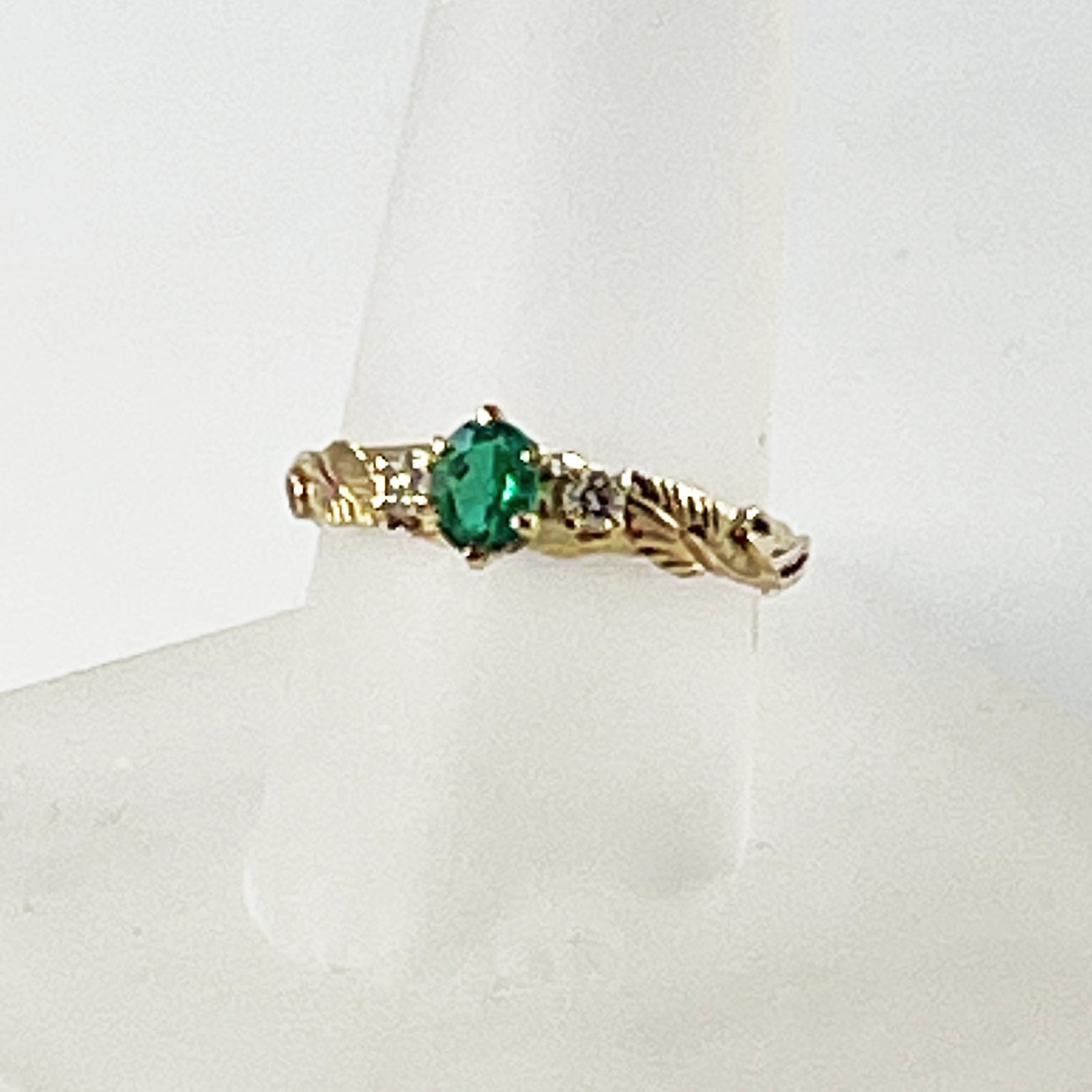 Cole Sheckler Ring - Emerald .35ct w/ Diamonds .10tcw in 14kt Yellow Gold