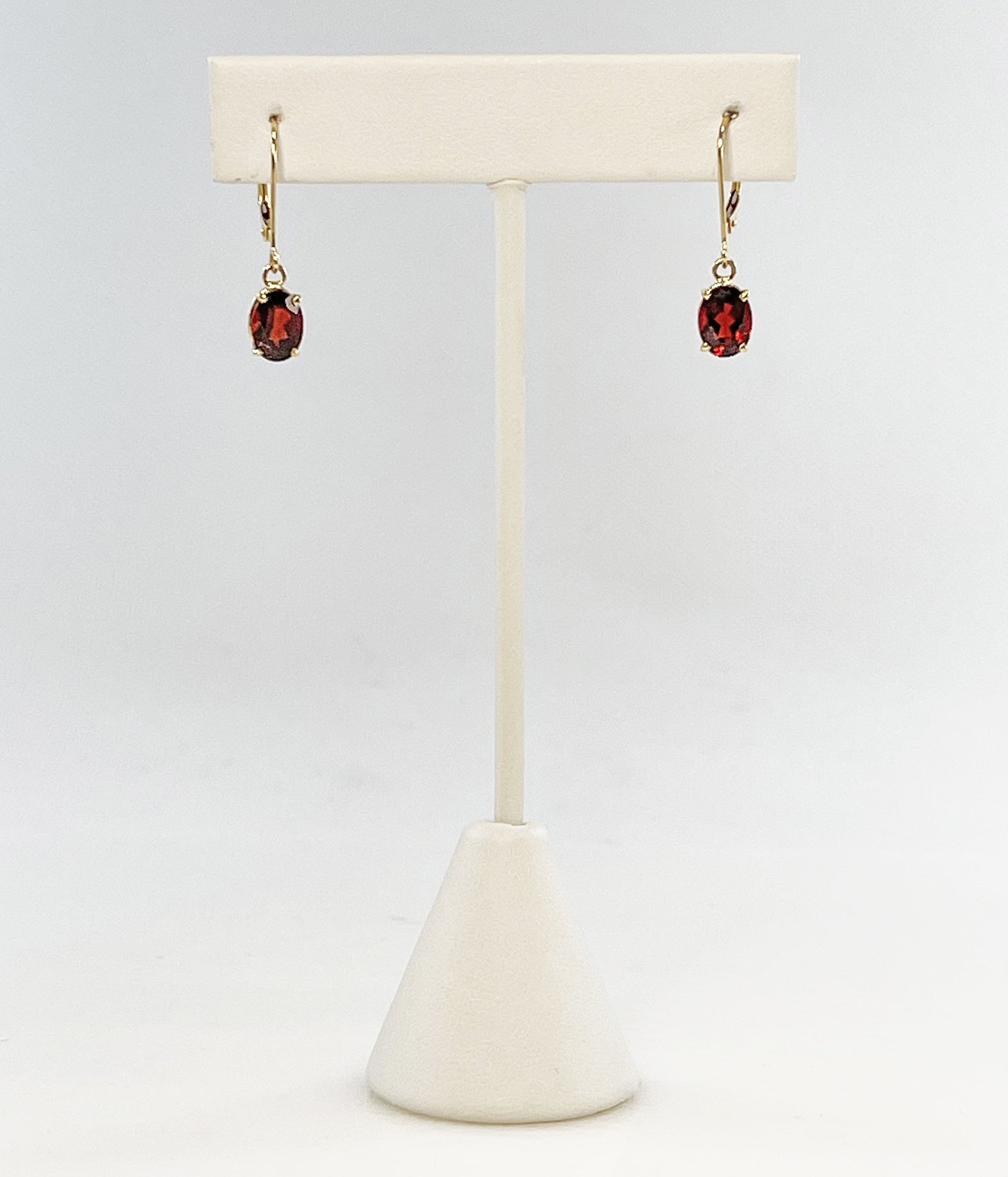 Cole Sheckler Earrings - Garnet Dangles in 14kt Yellow Gold