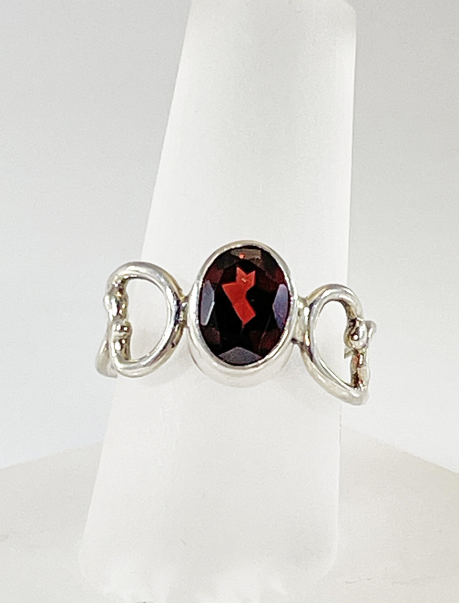 Brooke Barboza - Garnet Scroll Ring