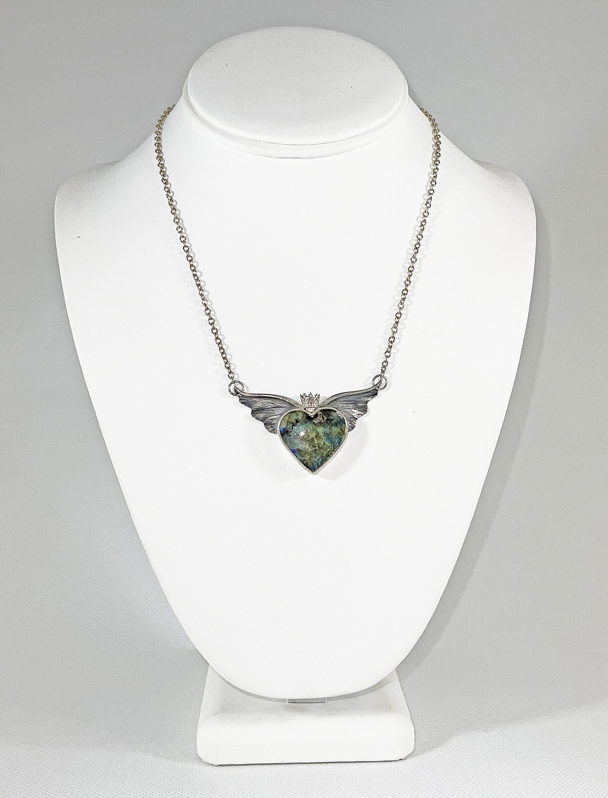 Brooke Barboza - Labradorite Crowned Flying Heart Pendant