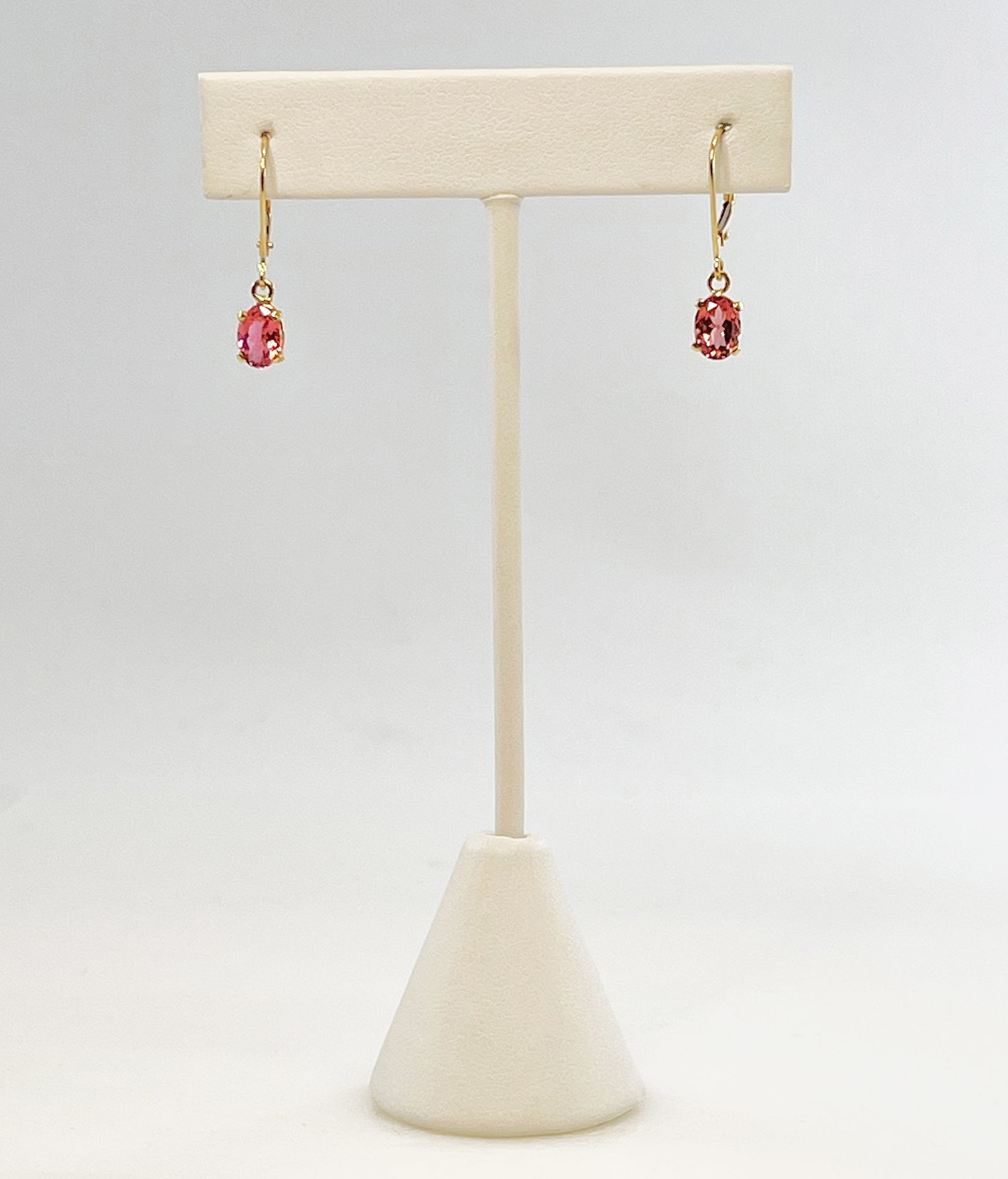 Cole Sheckler Earrings - Pink Tourmaline Dangles in 14kt Yellow Gold