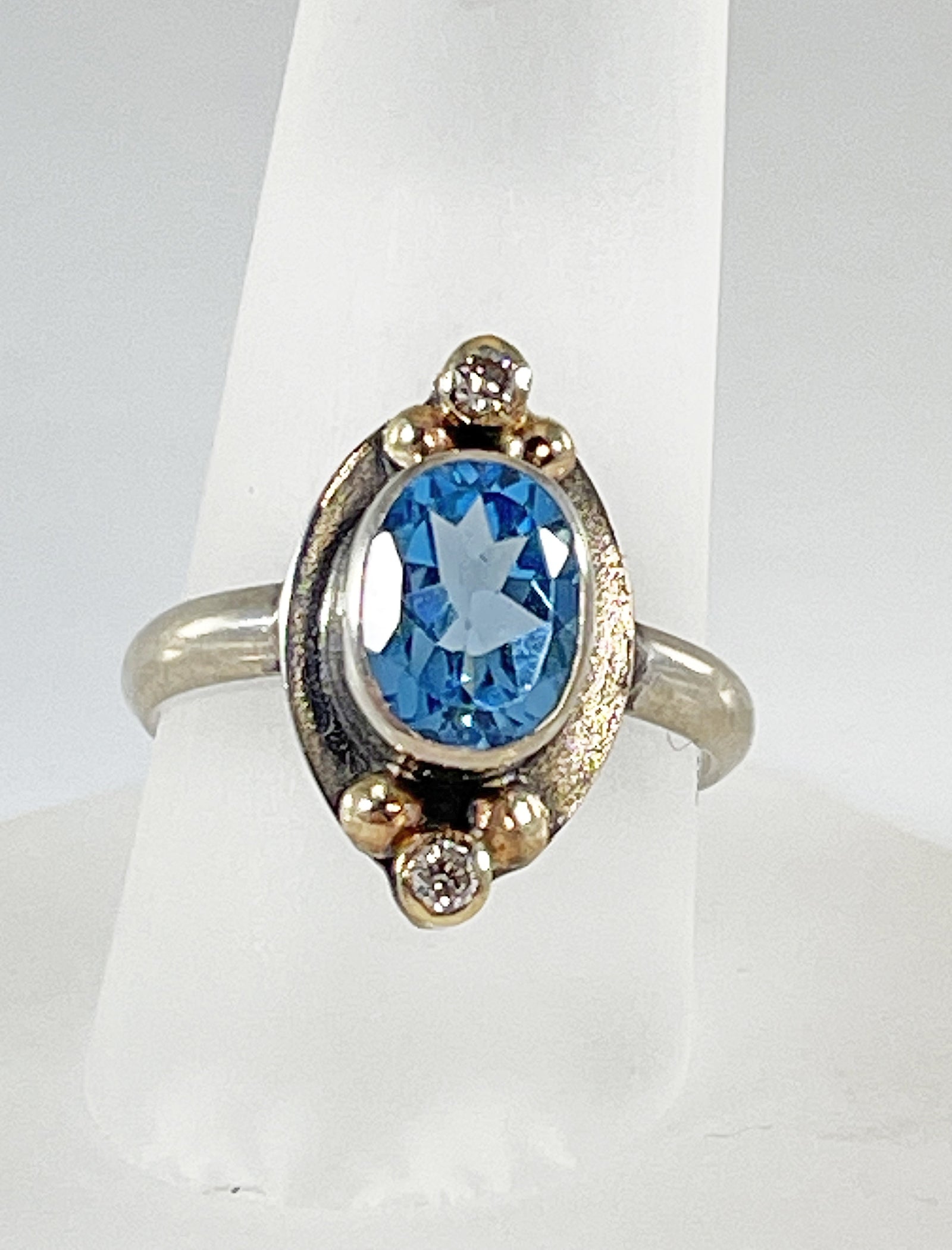 Brooke Barboza - Blue Topaz Mughal Ring