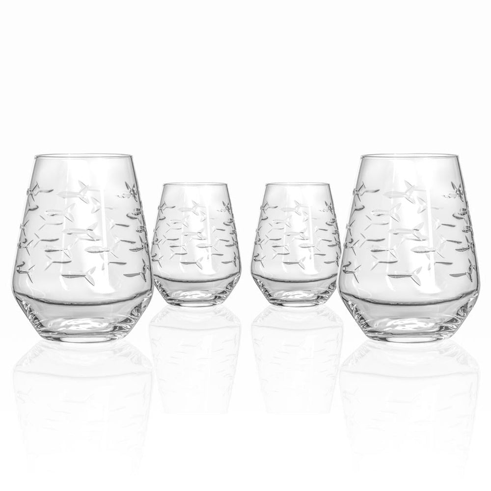 Rolf Glass - School of Fish Stemless Wine Glass
