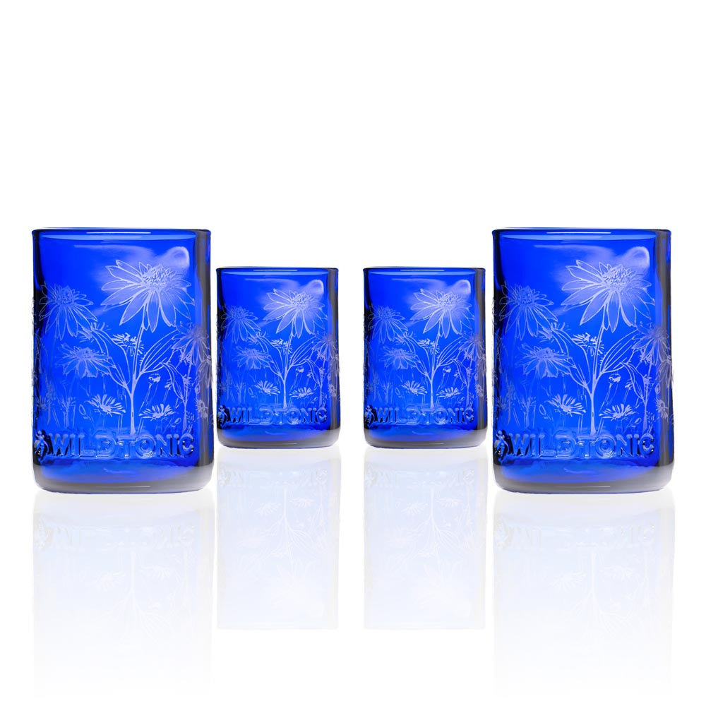Rolf Glass - Blue Repurposed Wildflower Glass
